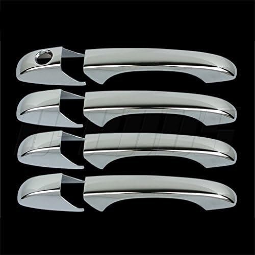 A-PADS 4 Chrome Door Handle Covers for Chrysler 300+C 2005-2010 / SEBRING 2007-2011 / TOWN & COUNTRY 2008-2016 / Jeep COMPASS 07-2012 - WITHOUT Passenger Keyhole
