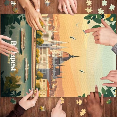Rompecabezas de 1000 piezas para adultos con diseño artístico del Parlamento de Budapest 5