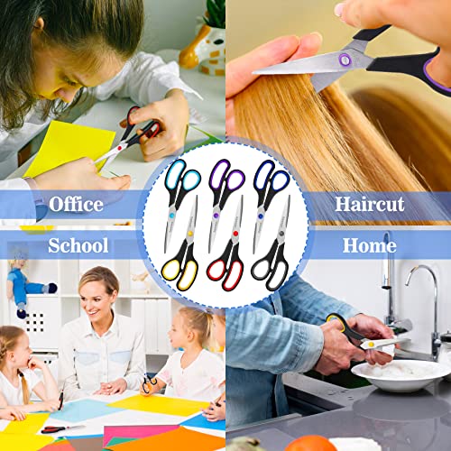 Scissors Set of 24-Pack, 8" Scissors All Purpose Comfort-Grip Handles Sharp Scissor for Office Home School Craft Sewing Fabric Supplies, High/Middle School Student Teacher, Right/Left Hand by Sopeiouo - Image 5