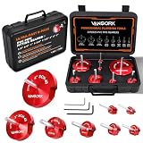 VANSORK 8 Pieces PVC Pipe Reamer Kit with 1/2 inch, 3/4 inch, 1 inch, 1-1/4inch, 1-1/2inch, 2inch, 3inch, 4inch, Aluminum PVC Fitting Saver, Plumbing Tools for SCH40, Fit into Standard 1/2' Drills