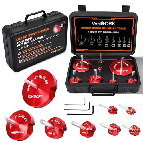 8-pieces PVC pipe reamer kit for SCH40 (8 sizes)