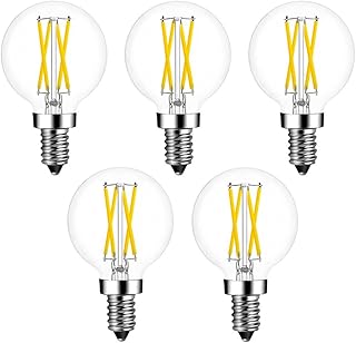 Greeogin E12 Led Bulb Dimmable G16.5 Edison Globe Bulb,4W Natural White 4000K 40 Watt Equivalent 400lm,E12 Candelabra Base g50 Globe Light Bulbs for Chandelier,Vanity,Ceiling Fan Light Bulbs 5 Pack …