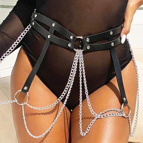 Leather Waist Belt Fashion Rave Body Accessories for Women2