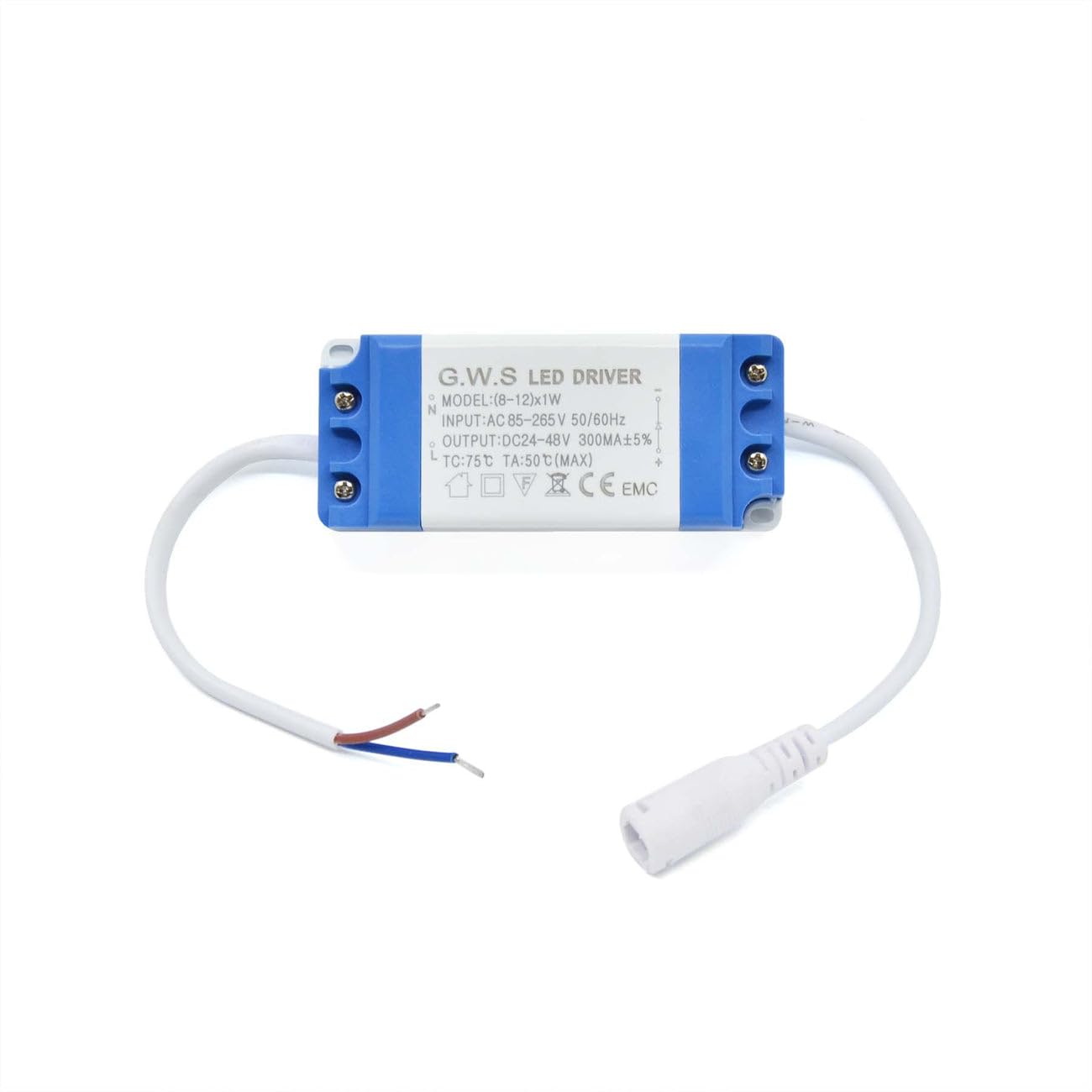 G.W.S® Universal Non-Dimmable LED Constant Current Driver, 8-12W DC 24-48V 300mA, Transformer Power Supply DIY LEDs