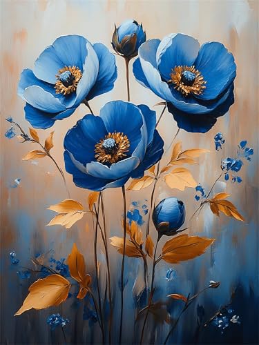 Peinture numéro fleur rétro pour un moment de loisirs créatifs adulte au salon