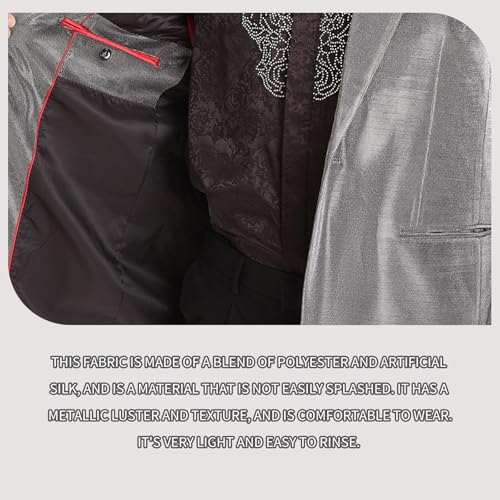 Stylish Men Suit Jacket Blazer Shawl Lapel One Button Slim Fit Long Sleeve Jacket Tuxedo Party Dinner4