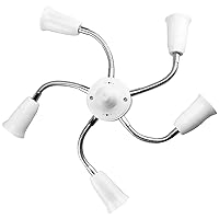Vista 8 de 4 en 1 E26 E27 adaptador divisor de bombilla soporte de lámpara manguera de extensión convertidor de base giratoria ajustable de 360 grados