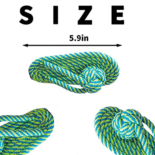 Image of Tail Dog Toys + Dog Chew Toys + Puppy Teething Toys + Rope Dog Toy + Dog Toys for Small to Medium Dog Toys + Dog Toy Pack + Tug Toy + Dog Toy Set + Washable Cotton Rope for Dogs (Pack of 6)