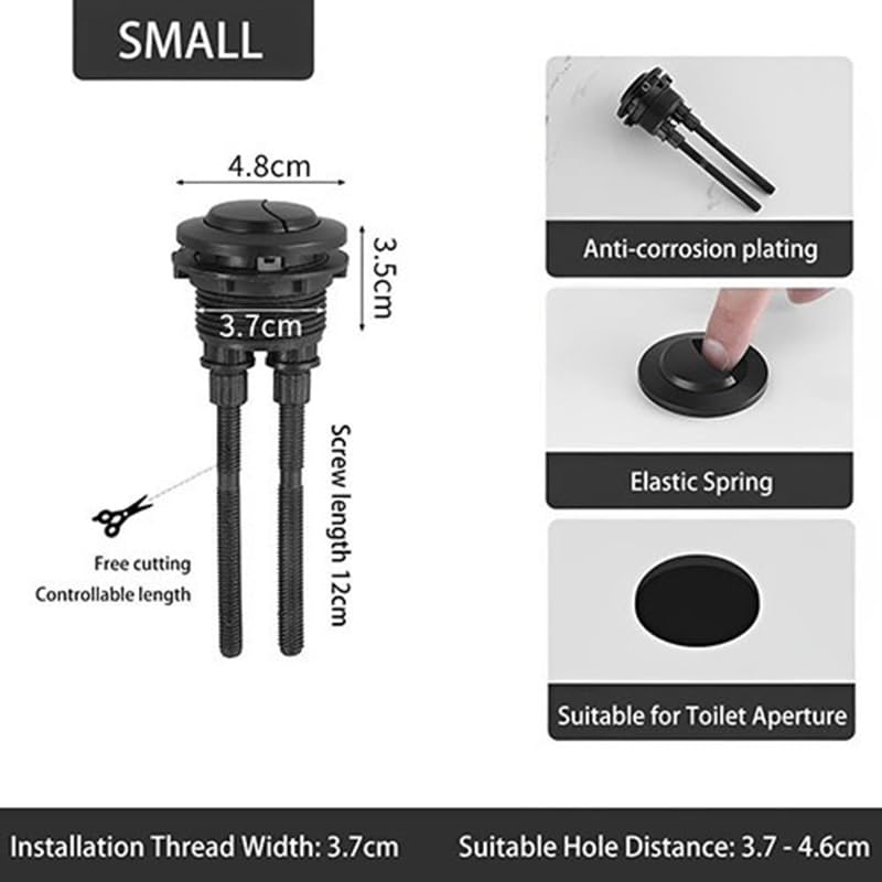 Botón de inodoro de doble descarga, botón de tanque de agua de doble descarga Universal de 38mm, redondo
