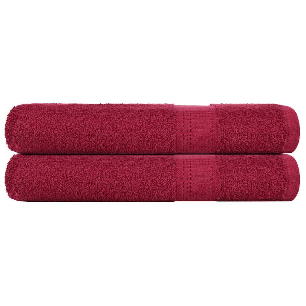 FROGN zestaw 2 ręczników bordowych 100 x 200 cm, 360 g/m2, 100% bawełna, chłonny, szybkoschnący, ręcznik kąpielowy i ręcznik pod prysznic do łazienki, sauny, na plażę, do hotelu, wellness