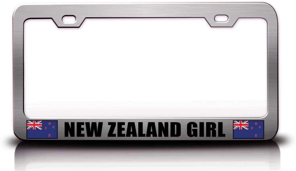 New Zealand Girl Country Flag Metal Car SUV Truck License Plate Frame Ch j47
