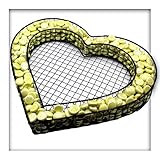 Maße: B 38 x H 36 x T 4 cm Kieskönig Herz Gitter Grabschmuck Pflanzschale Friedhof Grabdeko mit Opaken Glasnuggets Lemon