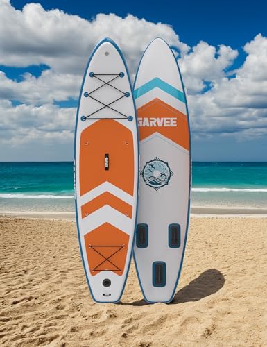 Inflatable Paddle Board for Adults, 10'6"/11" Inflatable Stand Up Paddle Board with Premium Accessories, Non-Slip EVA Deck, Ultra-Light Carry Bag, Pump, SUP Board for Adult (Yellow, 10.6ft)