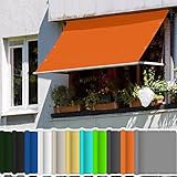 Toldo Vela de Sombra Toldo Vela 1 x 2.2 m Protección Rayos UV 98% Impermeable Toldo Parasol Paravientos Tejido con Ojales y Cuerdas de Fijación para Jardín, Naranja