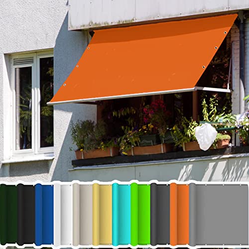 Voile d'ombrage orange 2.5x10m en polyester avec kit de fixation complet
