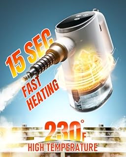 TEEVOGO Handheld Steam Cleaner, 15s Fast Heating, Adjustable Steam, 650mL Large Water Tank, Pressurized Portable Steamer for Cleaning Home, Kitchen, Car, Bathroom, Tile, Furniture, Multi-Surface