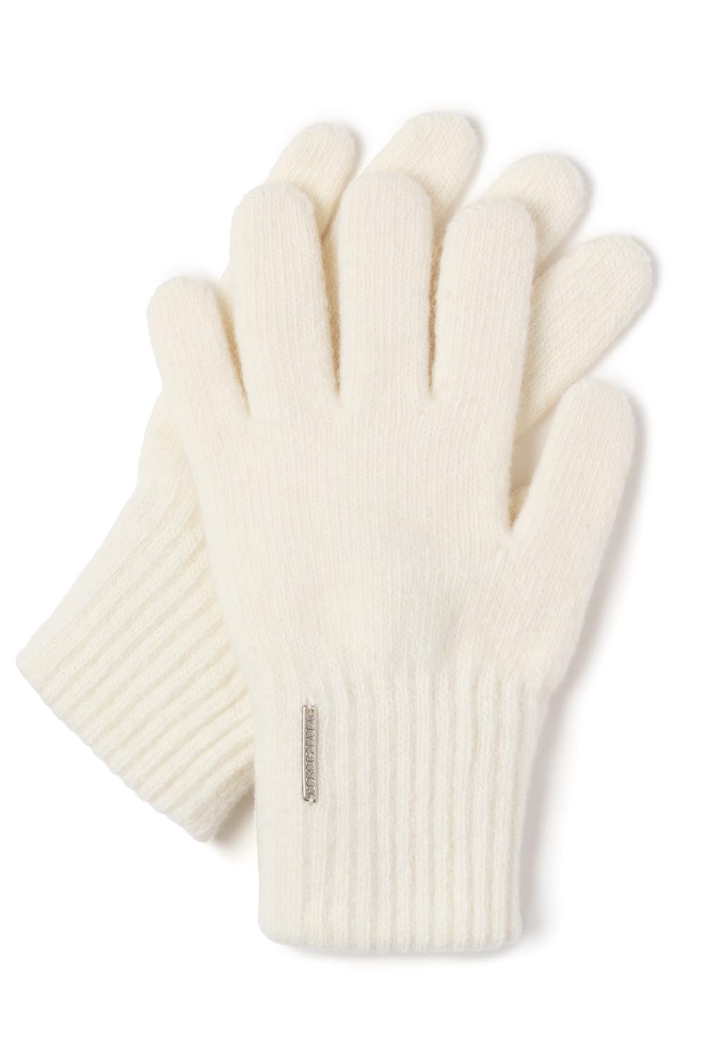 Vivisence Warm Woolen Winter Gloves For Women With Five Fingers Wide Welt Finish Soft And Warm Wool Blend Perfect For Cold Winter Days And Everyday Wear, Ecru,UNI