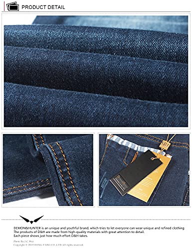 Demon&Hunter Men's Blue Stretch Skinny Fit Denim Jeans S8L584