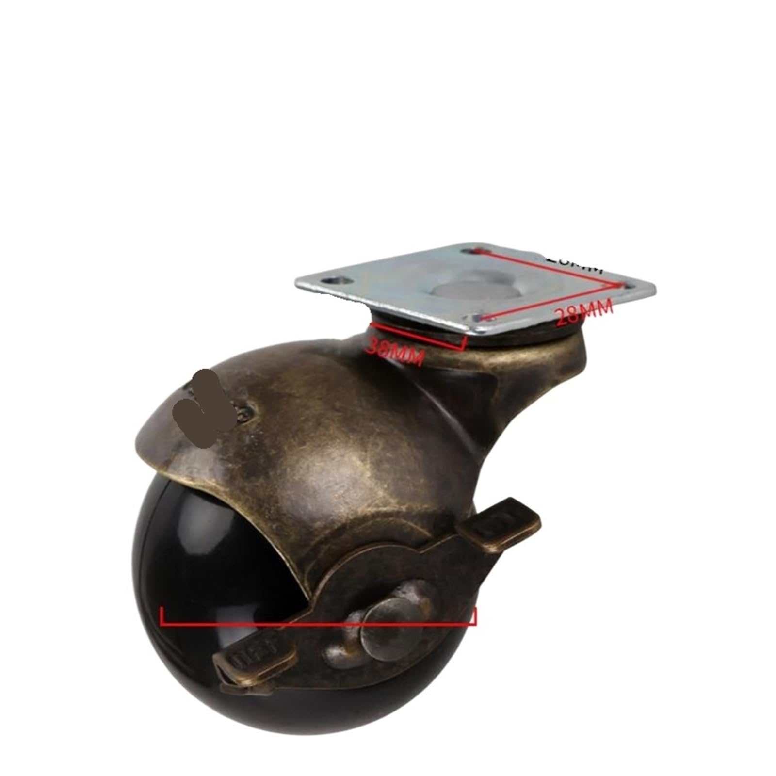Roulettes pivotantes de 2 pouces avec frein bronze pour canapé et table basse, lot de 4 - 6