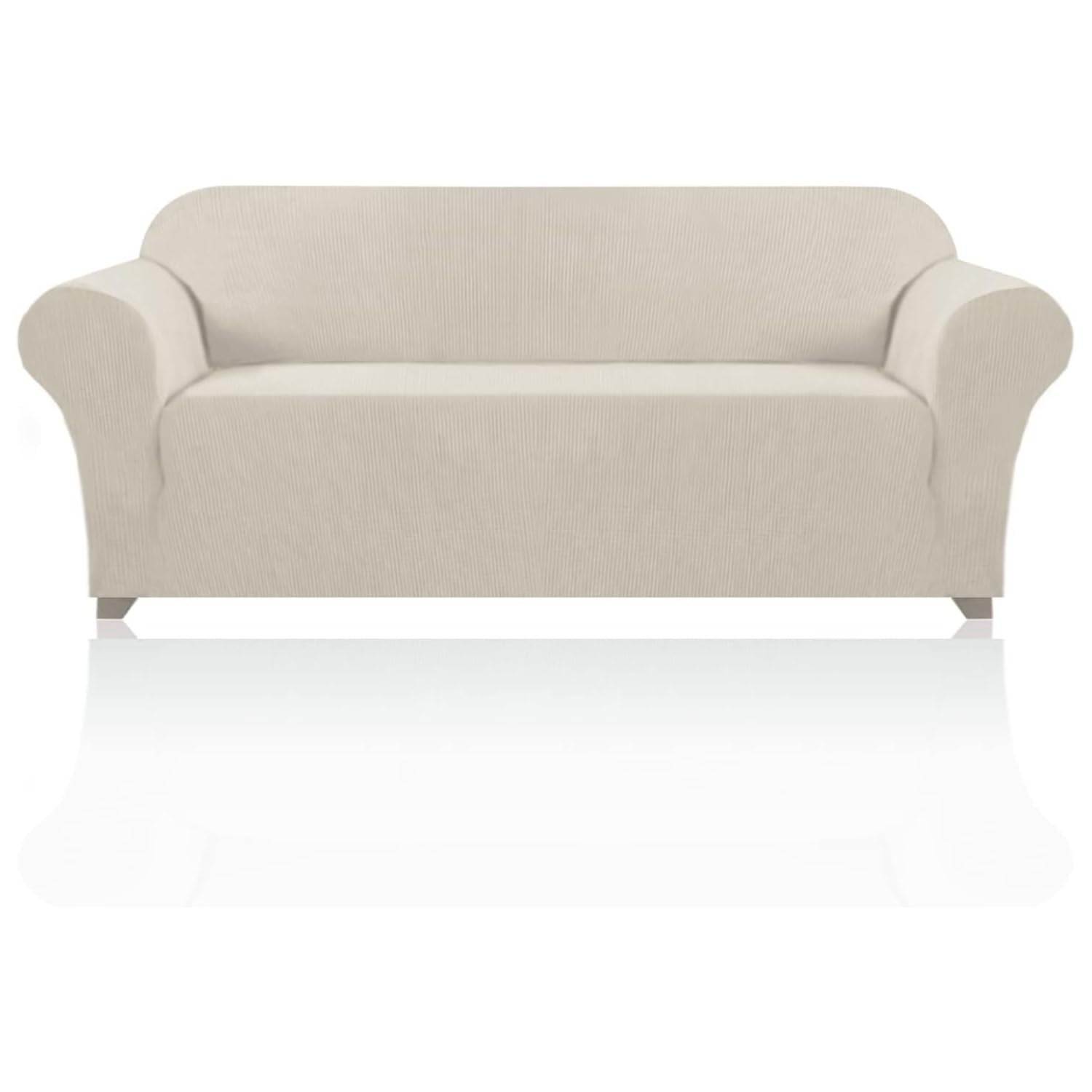 PrinceDeco Stretch Sofa Cover Slipcover 1-Piece, Spandex Jacquard Fabric Universal Couch Cover for 3 Cushion, Washable Non Slip Sofa Cover, Pet Friendly (Large Sofa 90"-100",Island Fossi)