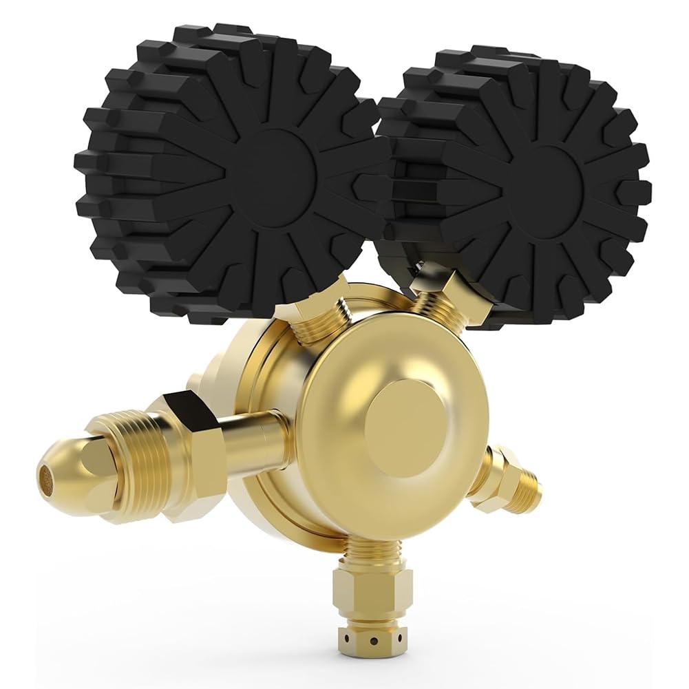 Regolatore di Azoto+Tubo Flessibile, Pressione di Uscita 0-800 PSI e 0-4000 PSI, Connessione di Ingresso CGA580 e Raccordo Svasato da 1/4 di Pollice