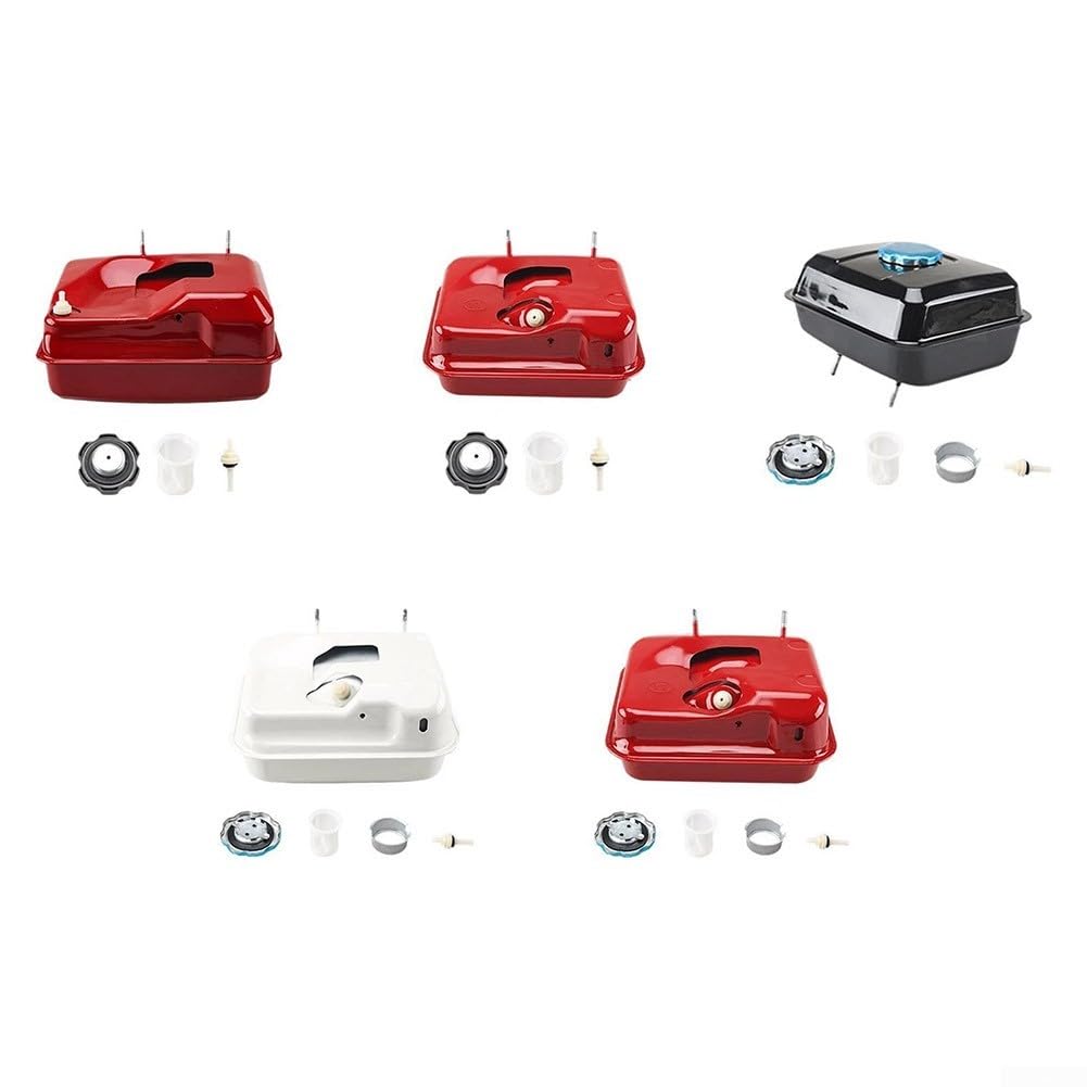 Kit de réservoir de carburant pour moteurs GX160 168F 170F, réservoirs à essence de 4,5 l en métal avec protection contre la rouille, pièce de rechange pour cultivateurs et générateurs, noir et blanc