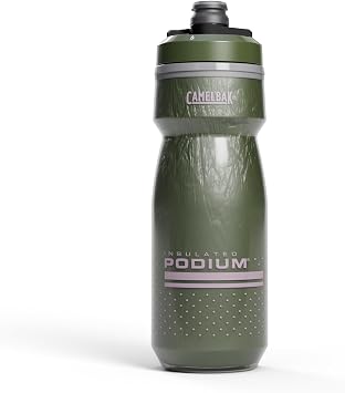 CamelBak Podium Chill Insulated 21oz Bike Water Bottle - Easy Squeeze Bottle - Fits Most Bike Cages, Deep Fern