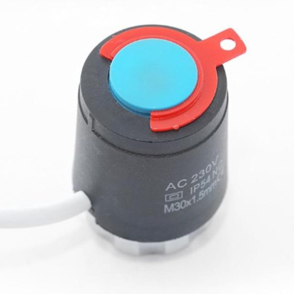 230V Floor Heating Manifold Actuator, M30x1.5mm Thermostatic Valve Motor with IP54 Rating, 2-Wire Normally Open/Closed Electric Actuator for Radiant Floor Heating Systems