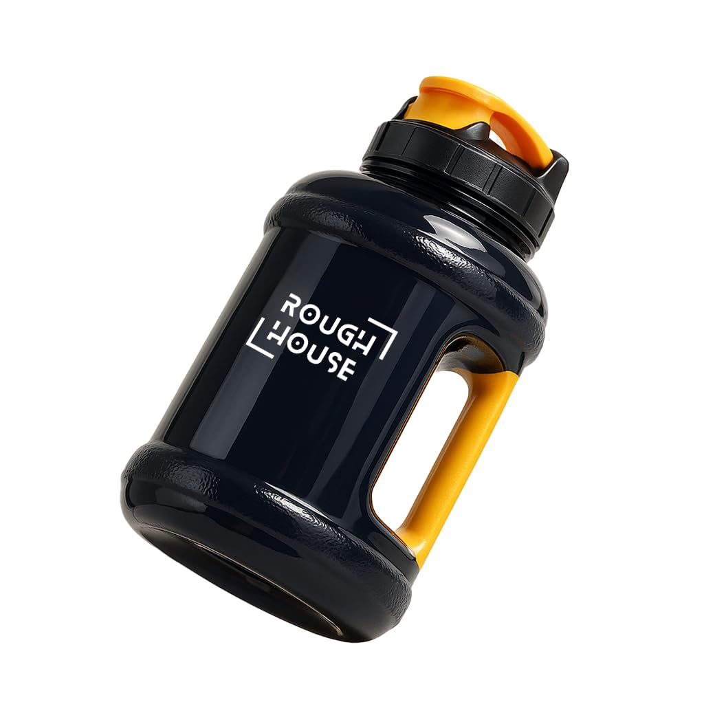 Roughhouse 2.5L Gallon Water Bottle – Leak-Proof, BPA-Free Gym Jug with Carry Handle & Flip-Top | Stay Hydrated During Workouts, Sports & Travel | Built for Hard-Hitting Athletes