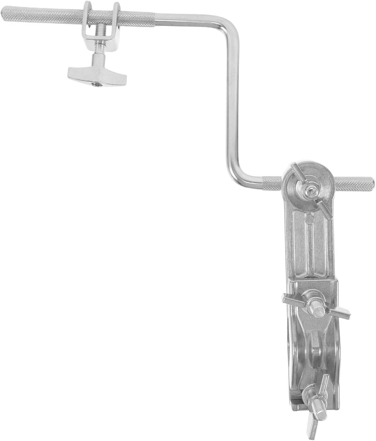 Generic Z Arm Cowbell Clamp with Adjustable Extension, Bent Percussion Mounting Bracket for Drum Cowbell Holder, Jazz and Military Drum Accessory for Percussion Setup