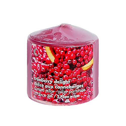 IH CASADECOR 2.75" X 3" Scented Pillar (Cranberry Delight) -Set