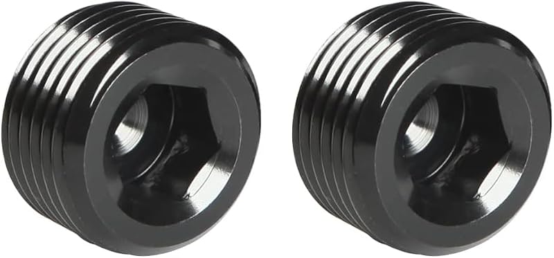 Tampão de Tubo com Rosca Macho 1/8 NPT e Encaixe Allen Podavelle em Alumínio Preto – Kit com 2 unidades