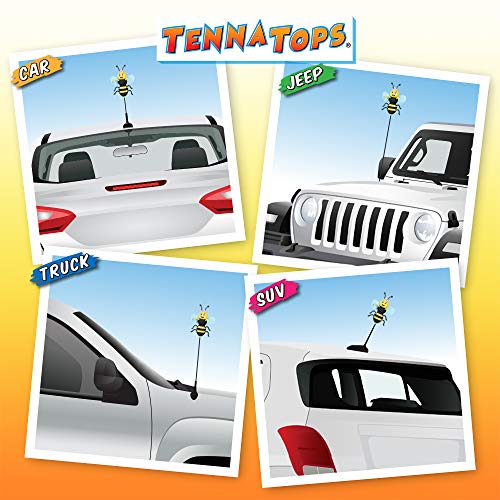 Tenna Tops Queen Bumble Bee Car Antenna Topper/Auto Mirror Dangler/Cute Dashboard Accessory (Blue Wings) #TOP2