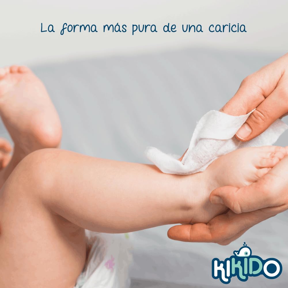 Kikido Toallitas Bebe - 540 Toallitas Humedas, 9 Paquetes de 60 Toalla Bebe Recien Nacido - Higiene Bebé Baby Wipes - Fórmula Suave para Pieles Sensibles