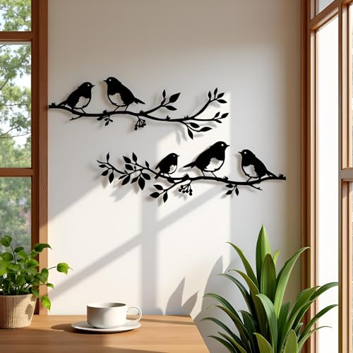 MVTDONT Birds on Branch Metal Wall Art, Set of 2,