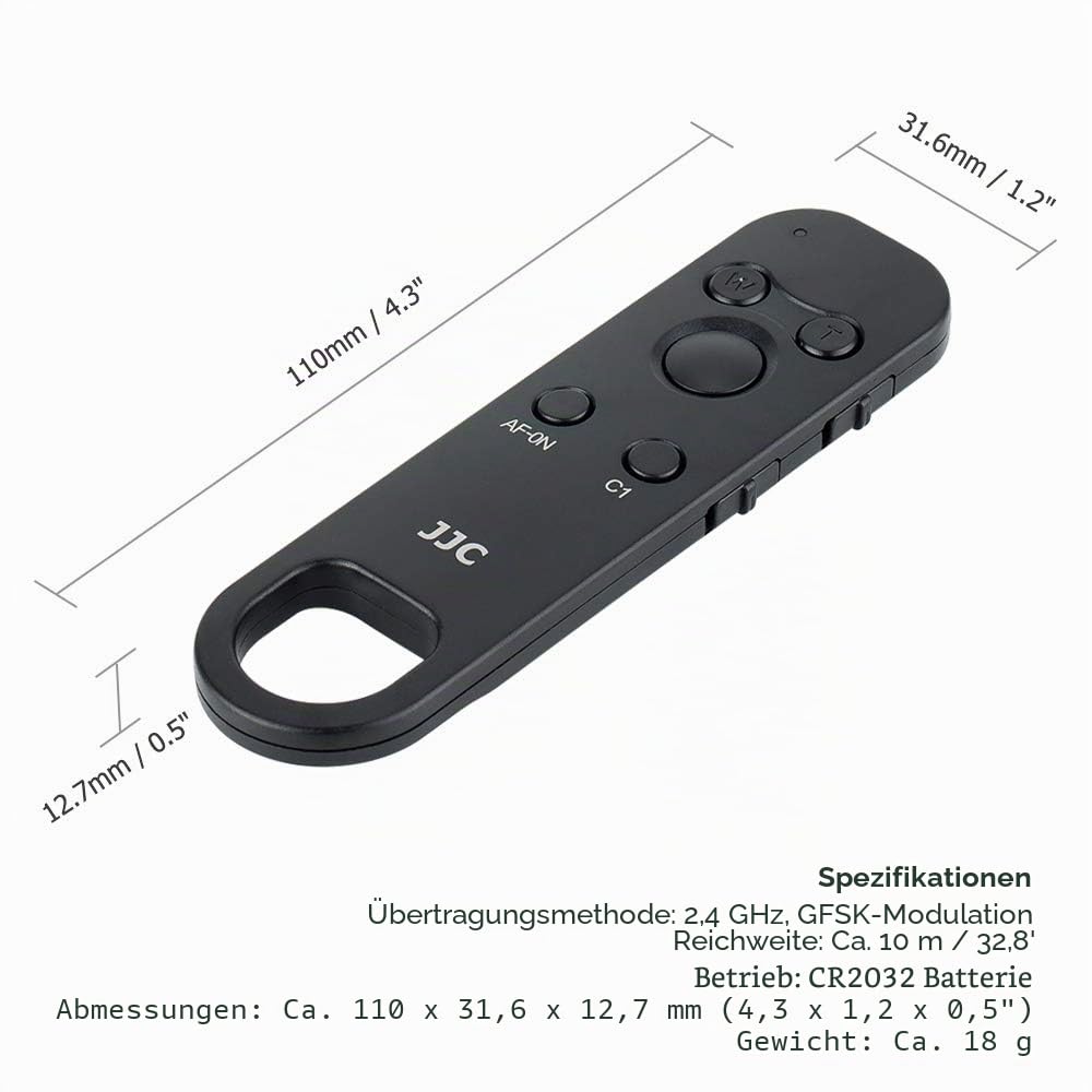 JJC RMT-P1BT Bluetooth Fernbedienung, Drahtlose Fernbedienung für Sony A6700 A7IV A7CII A7CR A9III FX3 FX30 A7III ZV-1 A6100 A6600 A6400 A1 A9 A7C A7RIV A7SIII A7RIII RX100VII RX0II ZV-E1 Kamera