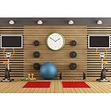 YongFoto 1,5x1m Gimnasio telón de Fondo Stadium Fitness equipamientos Fondos para fotografía Madera Shabby Pared Deportes Vinilo Foto Fondo Mujer Hombre Retratos Studio Props