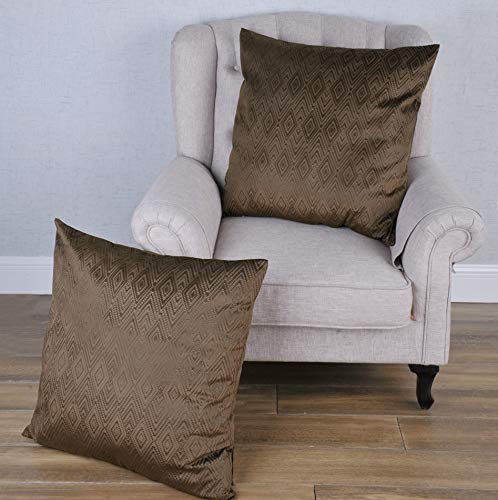 Home Soft Things Ikat Velvet Throw Pillow Covers 2 Pieces, 26'' x 26'', Carafe, Decorative Square Solid Pillowcase Boho Modern Couch Pillow Covers