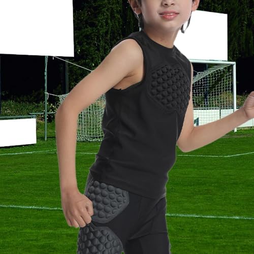 QSTDGVPW Basketball Chest Protector Vest Protective Shirt Rib Protector Chest Protection for Softball , YM Black - Thumbnail 7