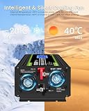 NOVOPAL 1000W czysty falownik sinusoidalny 12V do 230V 240V konwerter samochodowy falownik z wyświetlaczem LCD 2 gniazda AC-pilot zdalnego sterowania
