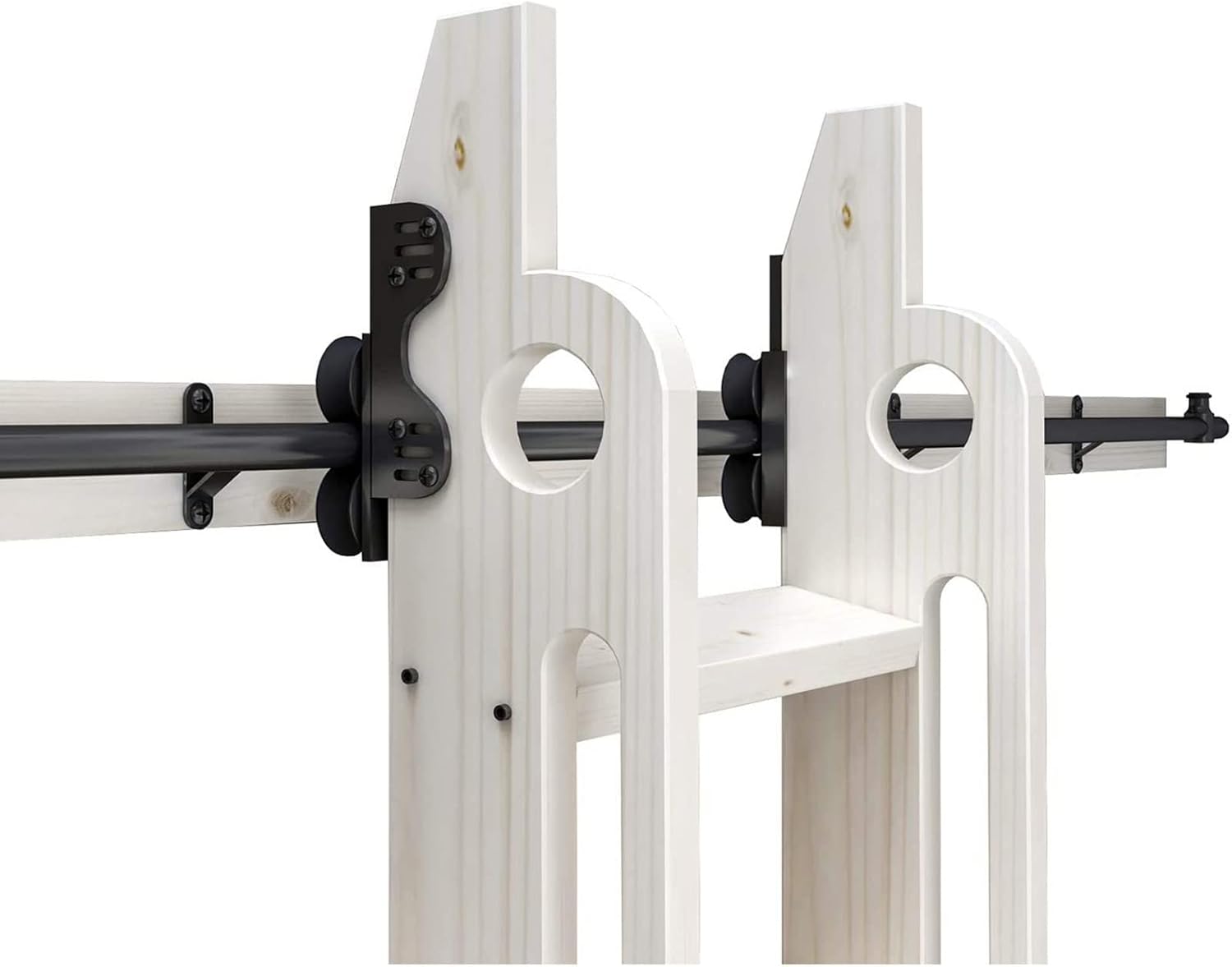 Rolling Library Sliding Ladder Hardware Kit - Sliding Barn Door Track Hardware Accessories, LOFT Mobile Ladder Hanging Track (with Rollers), Easy to Install Safe Load Bearing Hardware