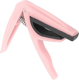 Alomejor Ukulele Capo, Plastic On Capo with Spring for Quick Adjustment, Silicone Cushion for Guitar Ukulele Stringed Instrument Accessories (Pink)