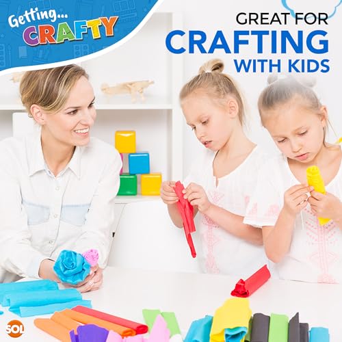 SOL 40pk Coloured Tissue Paper for Wrapping Gifts 50cm x 35cm Sheets for Packaging, Coloured Tissue Paper for Crafts, Arts, Gift Bags - Bright Rainbow Art Papers, Gift Wrapping & Party Decorations - Image 6