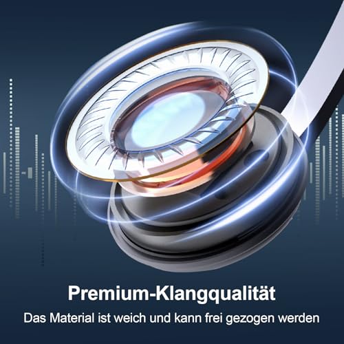 Gammaeon Retro-Kopfhörer Over-Ear im 80er Design – Leichtgewicht Stereo-Kopfhörer mit Kabel für Smartphones, Inklusive Ohrpolster aus Memory-Schaum und 3,5mm Klinkenstecker
