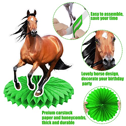 25Pcs Horse Birthday Party Decorations Horse Theme Happy Birthday Banner, Foil Latex Balloons, Table Honeycomb Centerpieces, Tablecloth For Horse Theme Party Supplies #TOP7