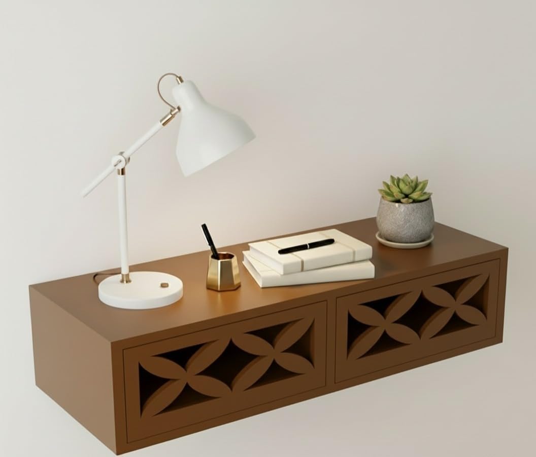Engineered Wood Rack Shelves with Wooden Drawers for Storage, Living Room and Bedroom (BR)-image-38