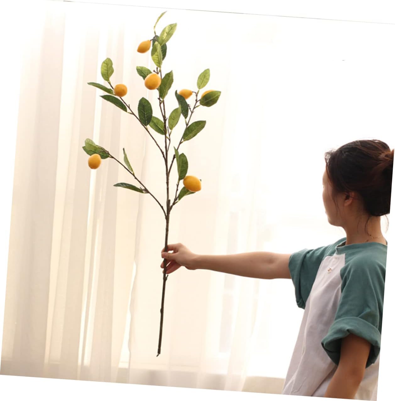 IMIKEYA 2pcs Realistic Lemon Branches Decor Faux Fruit Arrangement for Home Decorations Simulated Branches Plants Flower Decorations for Wedding