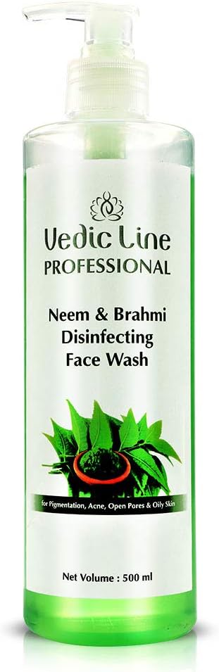 Vedic Line Neem & Brahmi Disinfecting Face Wash Minimize Pigmentation, Acne, Open Pores & Oily skin For Fresh Looking Skin, 500ml