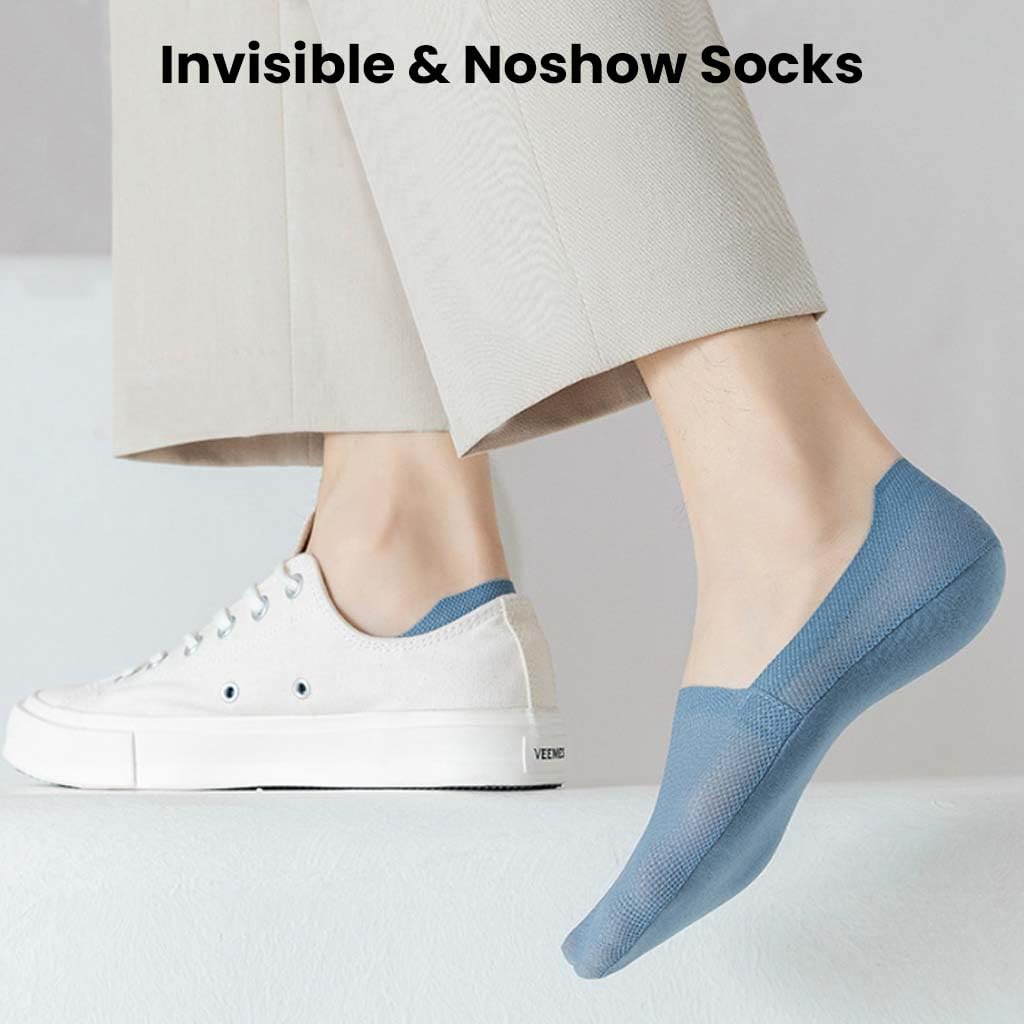 TECPHILE Anti Slip Low Cut No Show Loafer Socks for Men Premium Mesh Material Durable Breathable Odorless Sweatproof invisible Sock Anti-Bacterial Seamless Super Grip Super Soft Socks - Pack of 3 - Image 3 thumbnail