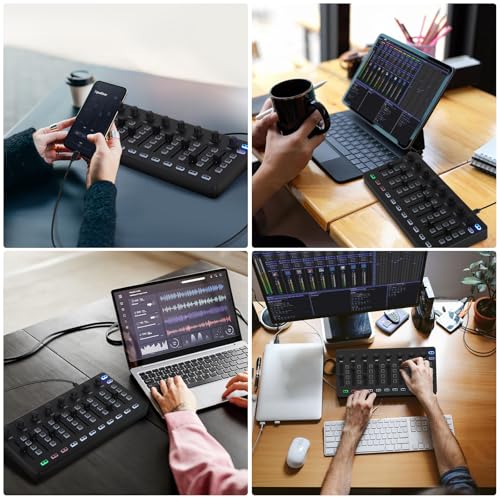 Image of Wireless Midi Controller Mixer, Bluetooth Semi Weighted Professional dynamic keybed 8 Knobs and Music Production,Software Included (Black Mixer)